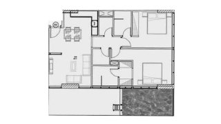 Apartment floor plan, 2 bedrooms in SAMANA GOLF VIEWS No. 11007